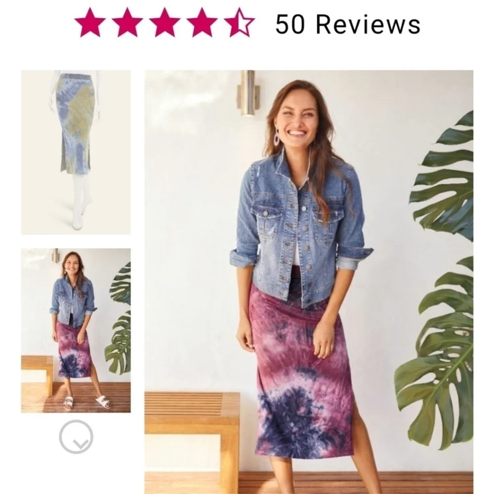 NWT Sundry Evereve Siene Tie Dye Midi Skirt Sunset Navy size Small R25 - Picture 11 of 11